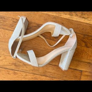 Sparkle Silver Block Heel